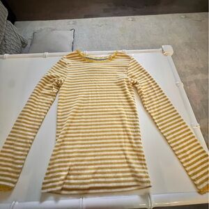 Boden Yellow and White Striped Top